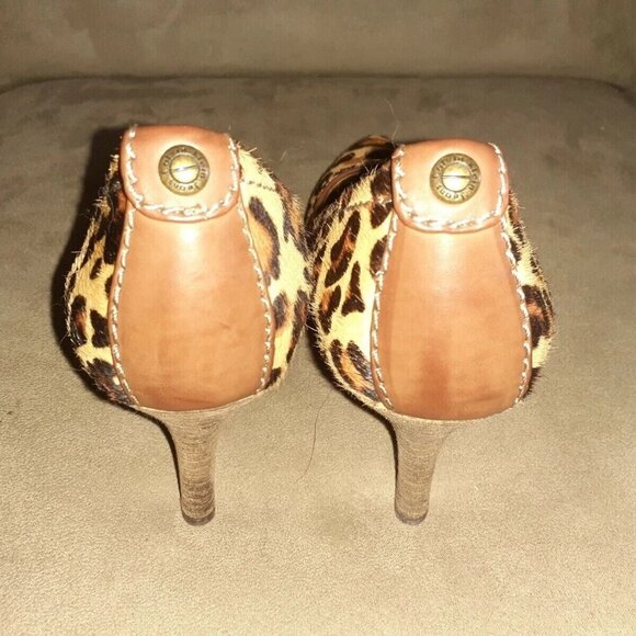 CALVIN KLEIN Jeans-Ryleigh-Leopard Calf Hair Print Pumps/Heels-Size 7-Near Mint - Picture 5 of 8